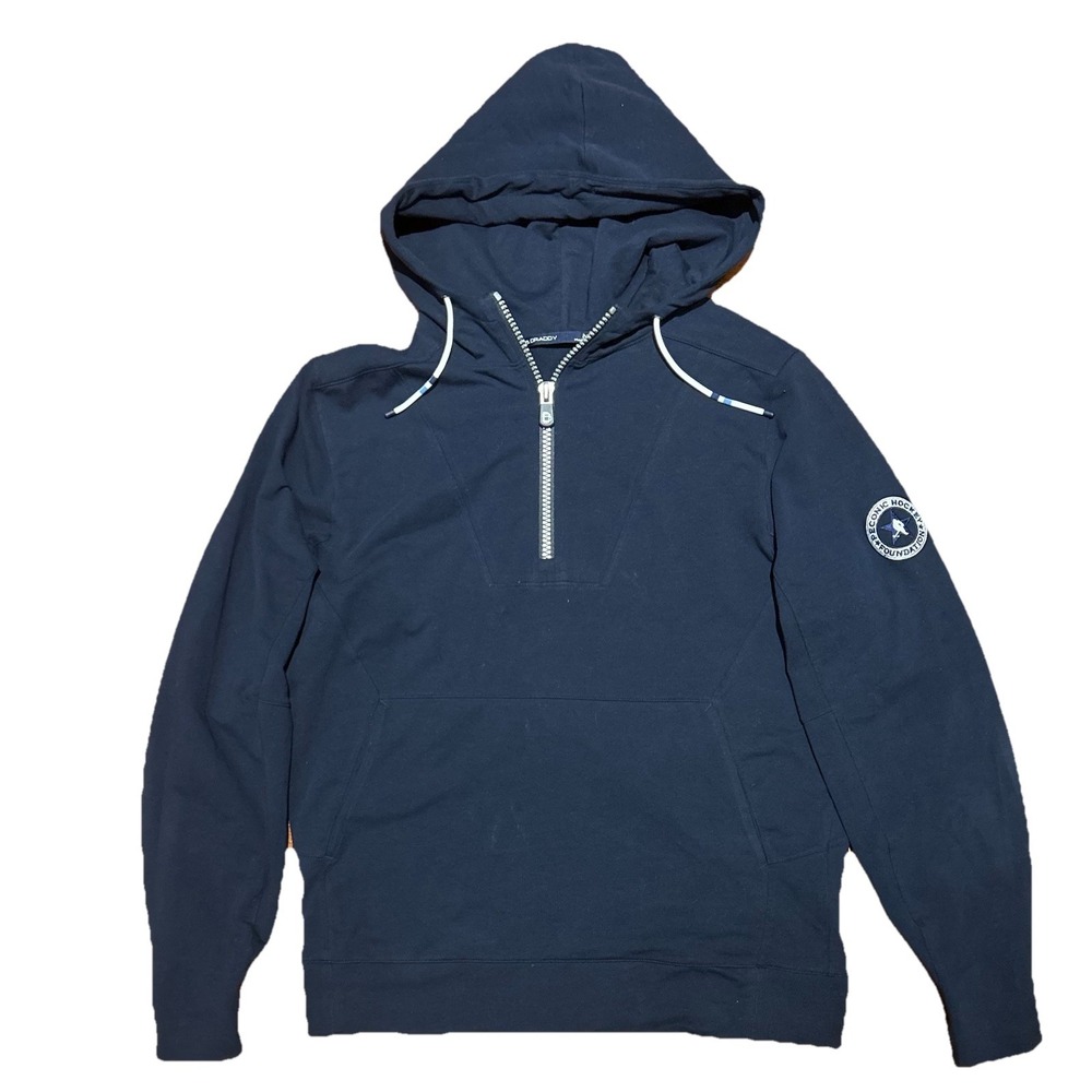 B Draddy‎ Hoodie Men's M Blue Proctor 1/4 Zip Cotton Stretch Pullover Blue Logo*